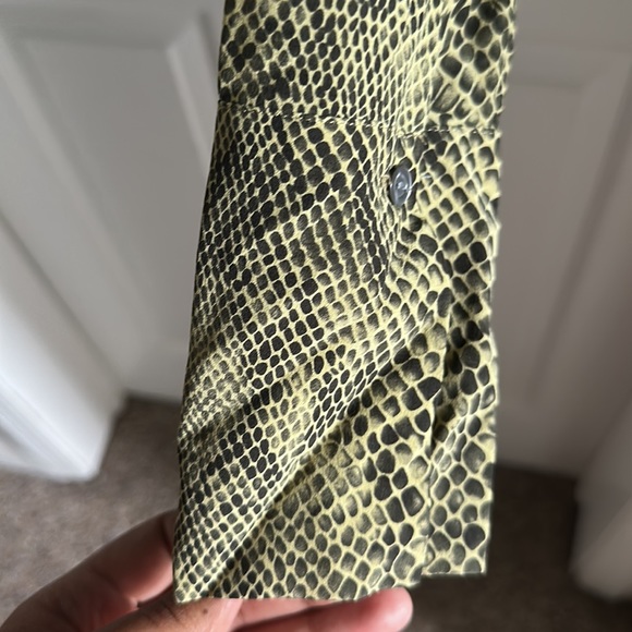 The Limited SILK Olive Green Snakeskin Button Down - Picture 4 of 5